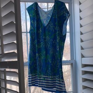 Lilly Pulitzer Blue and Green Floral Dress